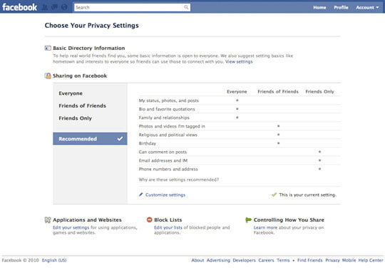 Facebook's new privacy page to make control simple